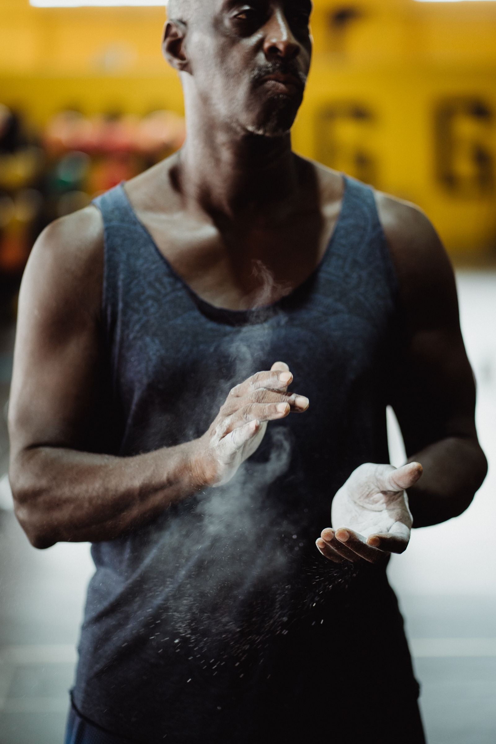 Athlete preparing to train